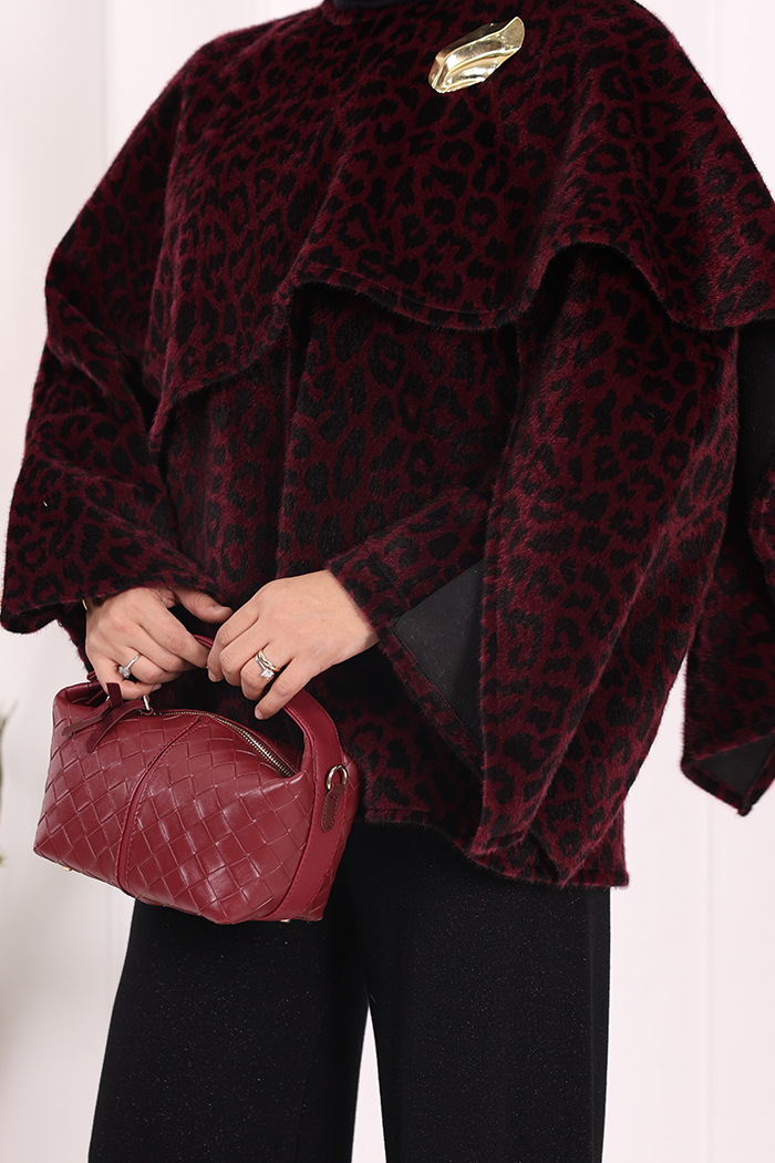 Atkı Detay Leoparlı Panço 70061-1