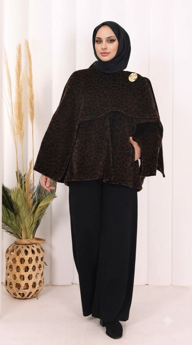 Atkı Detay Leoparlı Panço 70061-1
