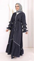 Fırfır Detaylı Abaya 6078