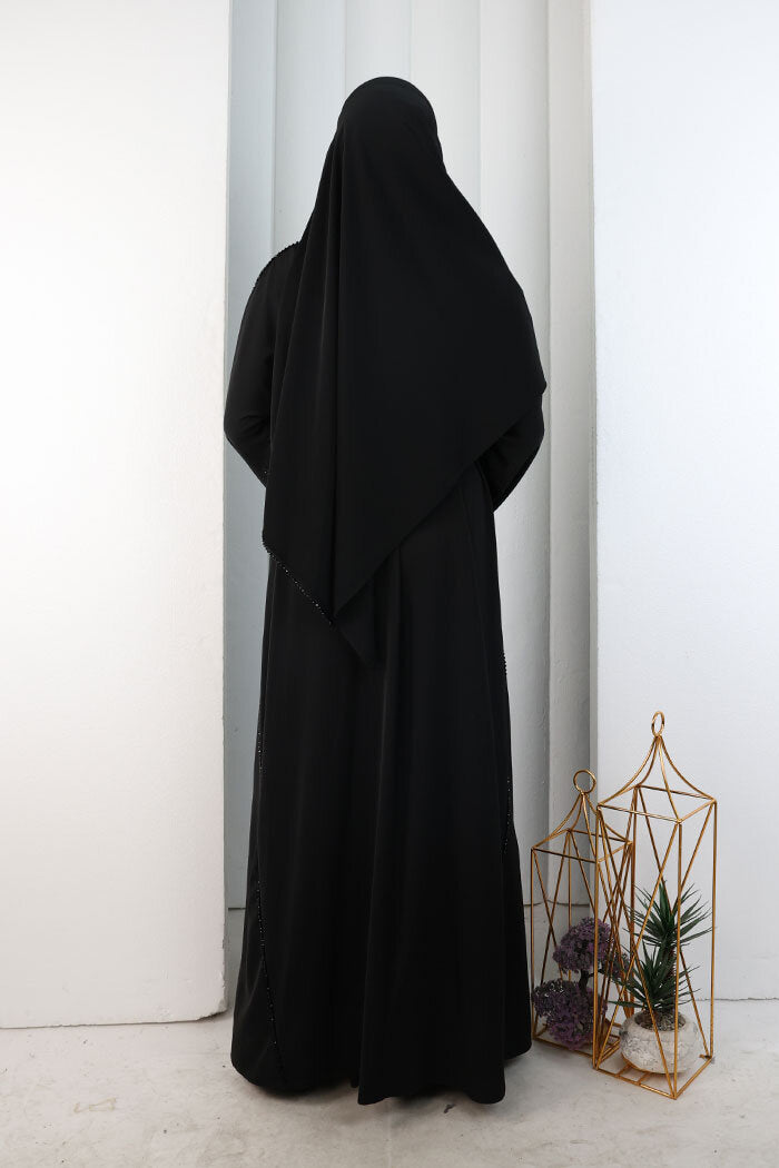 Kristal Taşlı Şallı Abaya 9205